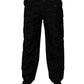 Black Logo Monogram Straight Pants