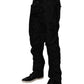 Black Logo Monogram Straight Pants