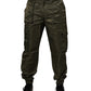 Dark Green Nylon Cargo Pants