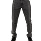 Two Tone Gray Cotton Denim Jeans