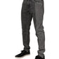 Two Tone Gray Cotton Denim Jeans