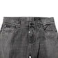 Two Tone Gray Cotton Denim Jeans