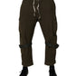 Brown Cotton Stretch Cargo Pants