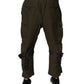 Brown Cotton Stretch Cargo Pants