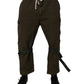 Brown Cotton Stretch Cargo Pants