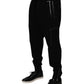 Black Wool Stretch Jogger Pants