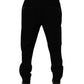 Black Wool Stretch Jogger Pants