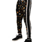 Black Religious Print Silk Men Jogger Pants