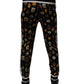 Black Religious Print Silk Men Jogger Pants