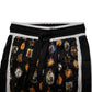Black Religious Print Silk Men Jogger Pants