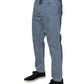 Blue Cotton Skinny Men Denim Mid Waist Jeans