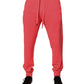 Neon Red Cotton Jogger Men Sweatpants Pants