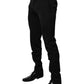 Black Wool Tapered Formal Dress Pants
