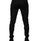 Black Wool Tapered Formal Dress Pants