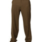 Brown Wool Straight Formal Dress Pants