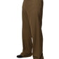 Brown Wool Straight Formal Dress Pants