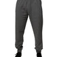 Gray Logo Cotton Jogger Men Sweatpants Pants