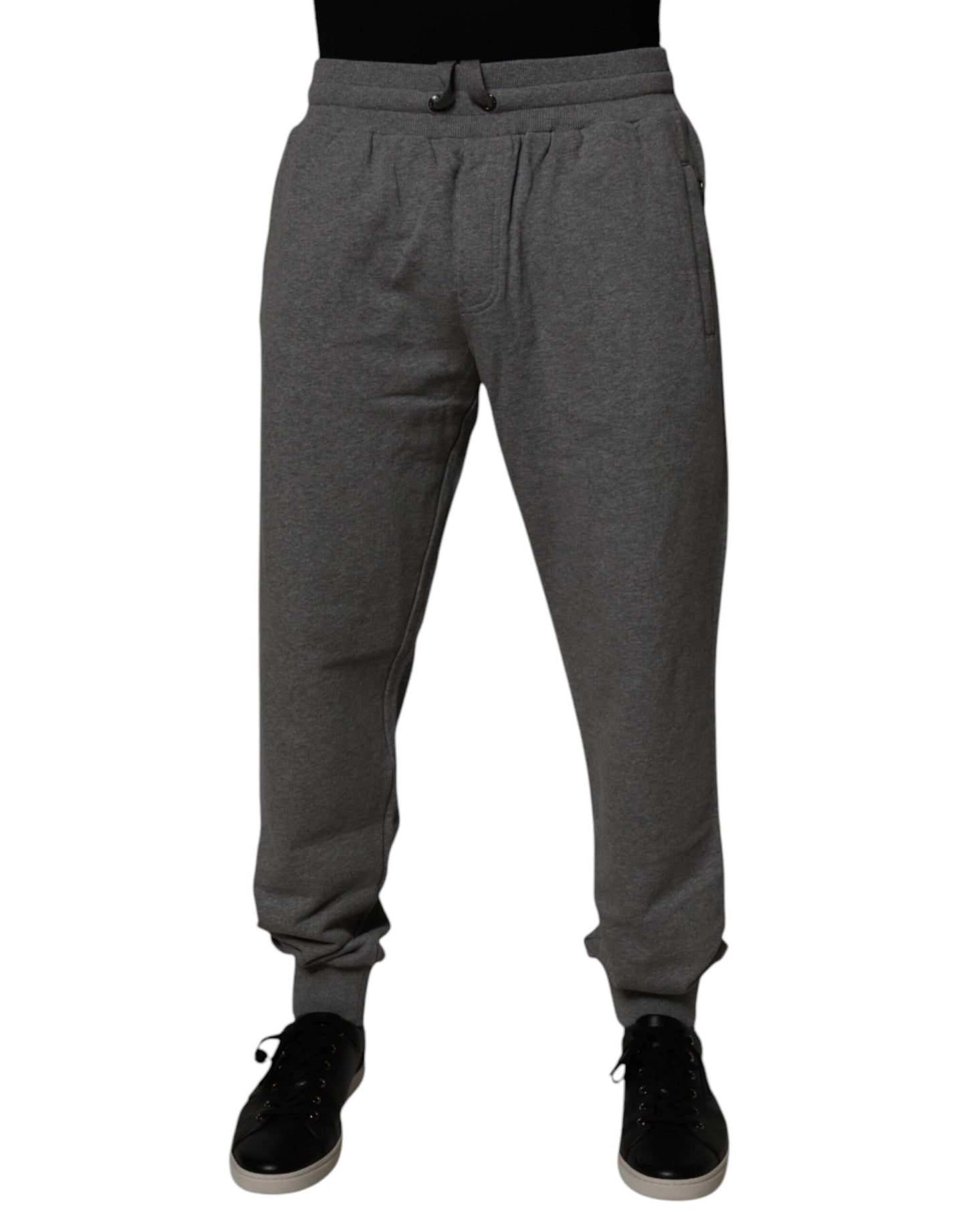 Gray Logo Cotton Jogger Men Sweatpants Pants