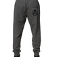 Gray Logo Cotton Jogger Men Sweatpants Pants