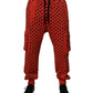 Red Hearts Cargo Jogger Men Sweatpants Pants