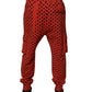 Red Hearts Cargo Jogger Men Sweatpants Pants