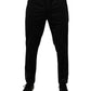 Black Polyester Men Jogger Sweatpants Pants