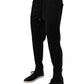 Black Polyester Men Jogger Sweatpants Pants