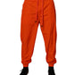 Orange Polyester Men Jogger Sweatpants Pants