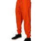 Orange Polyester Men Jogger Sweatpants Pants