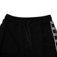 Black Cotton Blend Cropped Sweatpants Pants