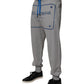 Gray Logo Cotton Men Jogger Sweatpants Pants