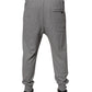 Gray Logo Cotton Men Jogger Sweatpants Pants