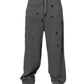 Gray Cotton RipStyle Straight Sweatpants Pants