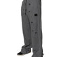 Gray Cotton RipStyle Straight Sweatpants Pants