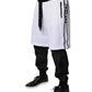 Black White Cotton Layered Sweatpants Pants