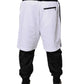 Black White Cotton Layered Sweatpants Pants