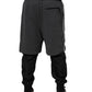 Black Gray Cotton Layered Men Sweatpants Pants