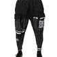 Black Polka Dot Stripes Cargo Jogger Sweatpants Pants