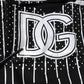 Black Polka Dot Stripes Cargo Jogger Sweatpants Pants