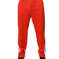 Red White Mid Waist Men Jogger Sweatpants Pants