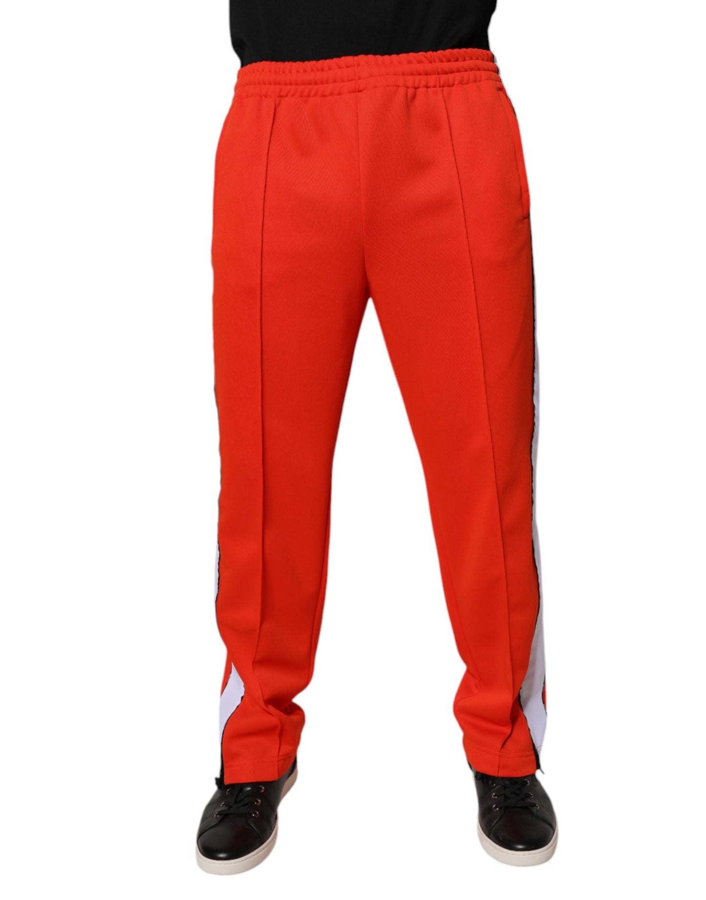 Red White Mid Waist Men Jogger Sweatpants Pants
