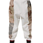 White Camouflage Patchwork Sweatpants Pants