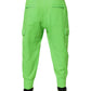 Neon Green Cargo Jogger Men Sweatpants Pants