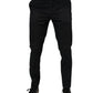 Black Cotton Stretch Skinny Dress Formal Pants