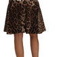Chic Leopard Print A-Line Skirt
