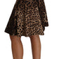 Chic Leopard Print A-Line Skirt