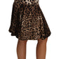Chic Leopard Print A-Line Skirt