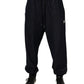 Black Jacquard Cotton Jogger Sweatpants Pants