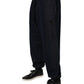 Black Jacquard Cotton Jogger Sweatpants Pants