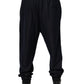 Black Jacquard Cotton Jogger Sweatpants Pants